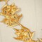 Gold Rose Embroidery Patch Pair Long Metallic Iron On Appliques 12.5 Inch